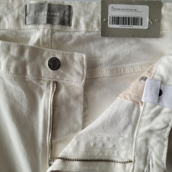 NWT Everlane Curvy Cheeky Jean High Rise Straight Size 34R White Classic Coastal - Picture 5 of 12